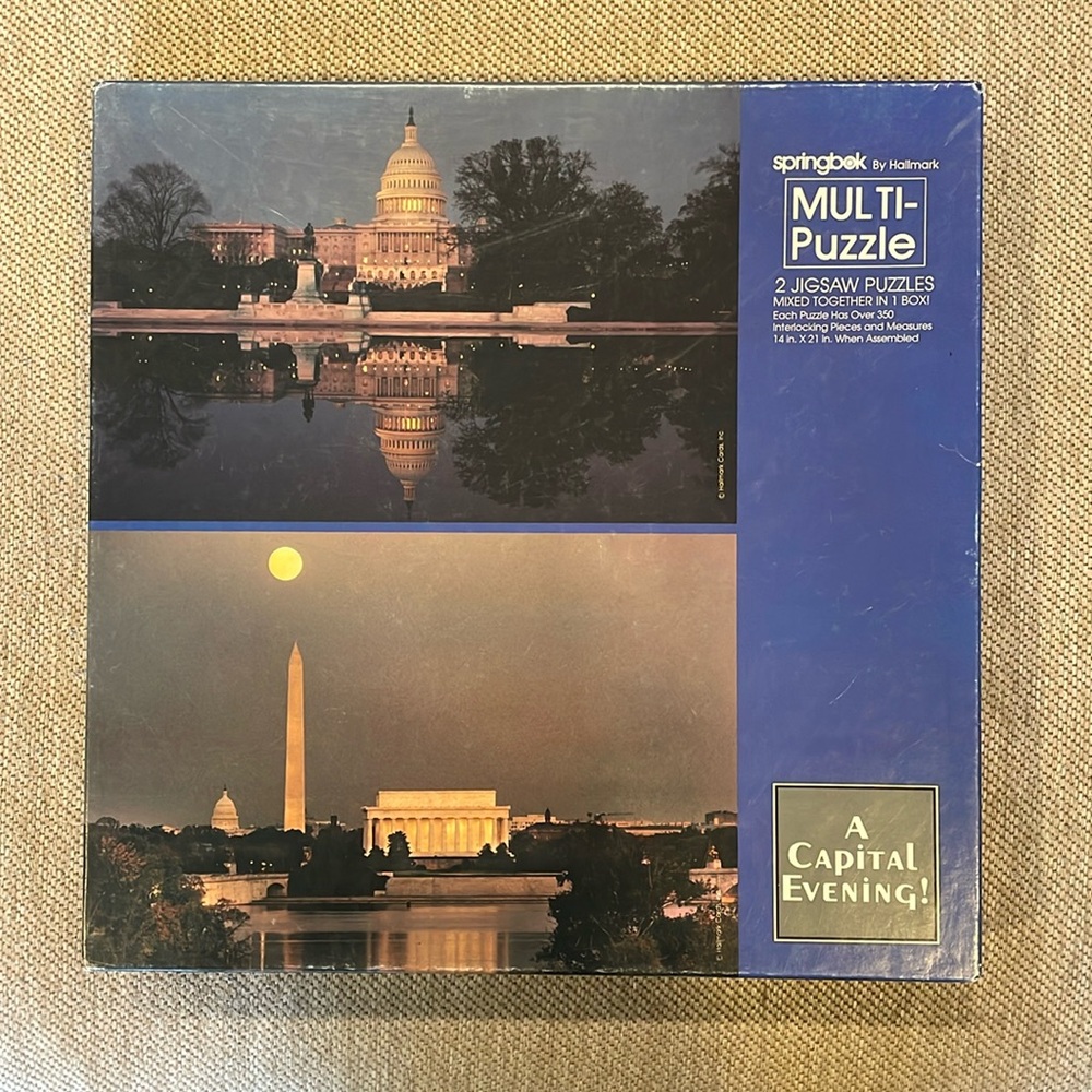 Springbok Multi Puzzle A Captial Evening Washington DC 2 x 350 piece Jigsaw